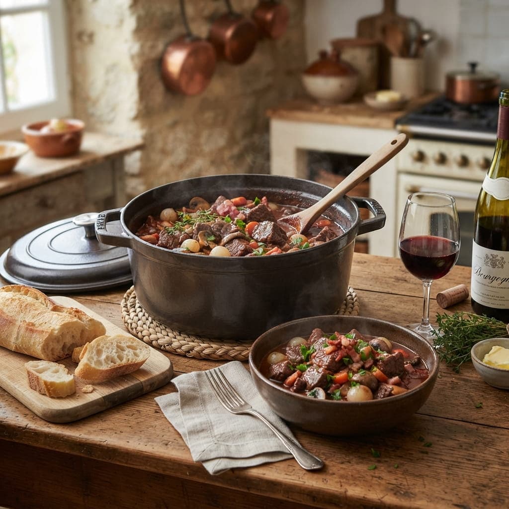 French Classic Beef Bourguignon Thick Stew