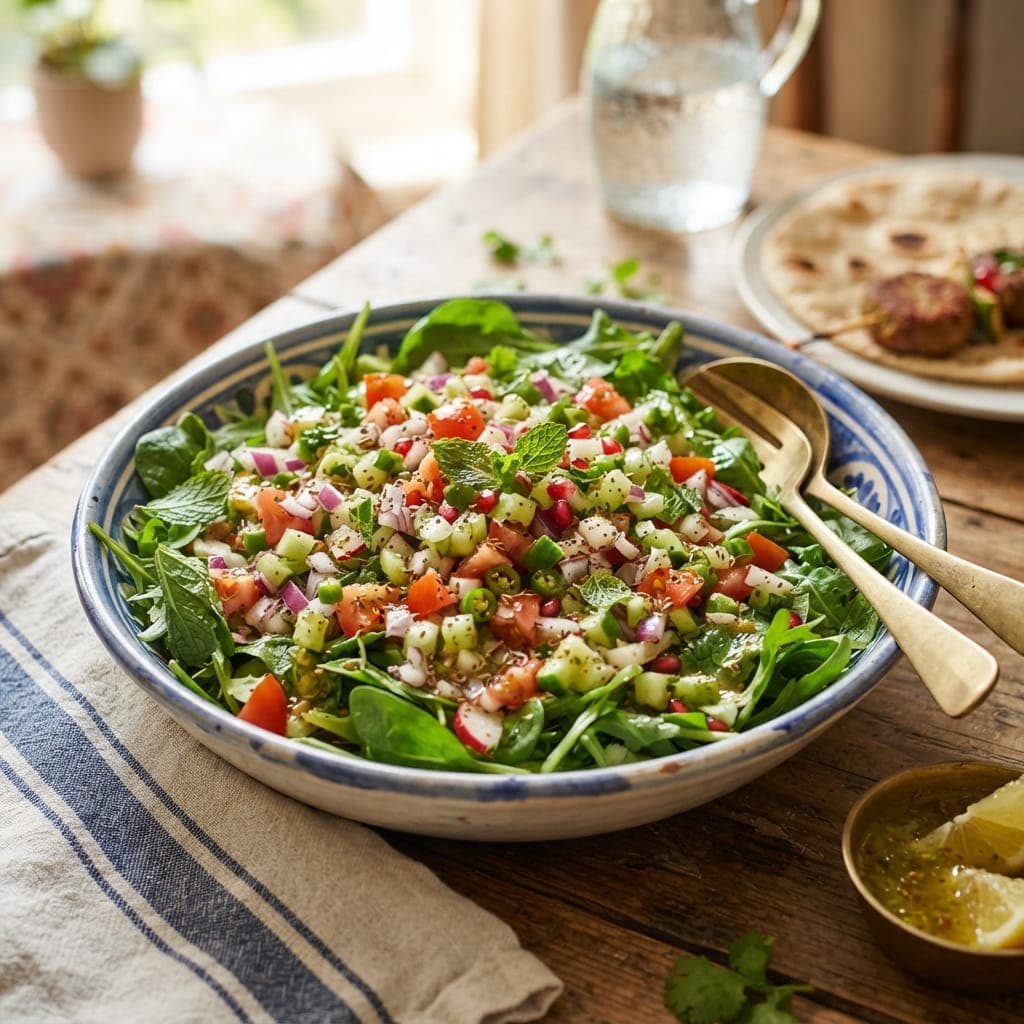 Pakistani Crunchy Kachumar Garden Leaf Salad
