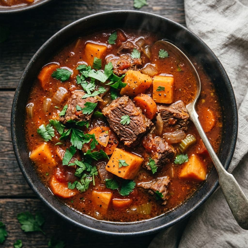 Whole30 Smokey Beef Sweet Potato Stew