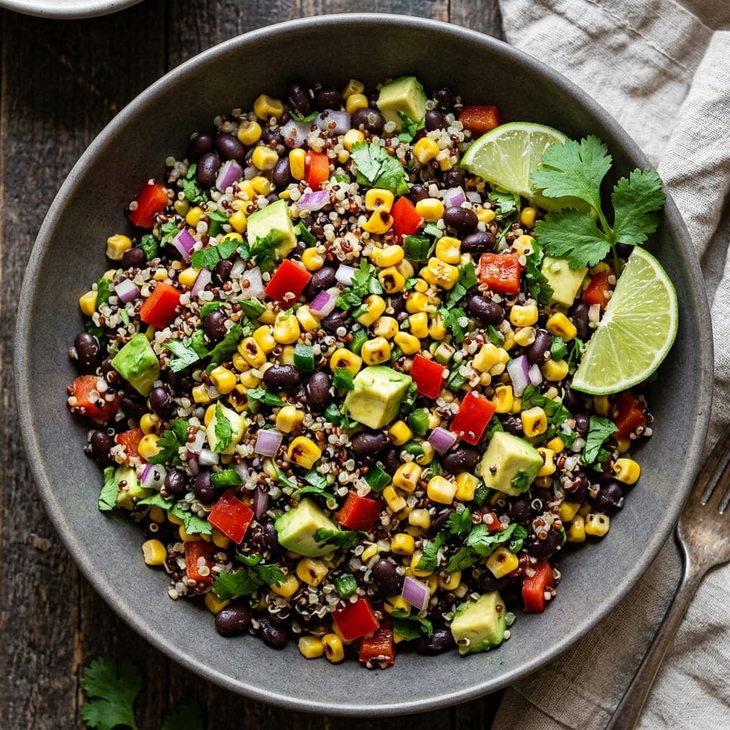 Southwest Black Bean Quinoa Corn Salad