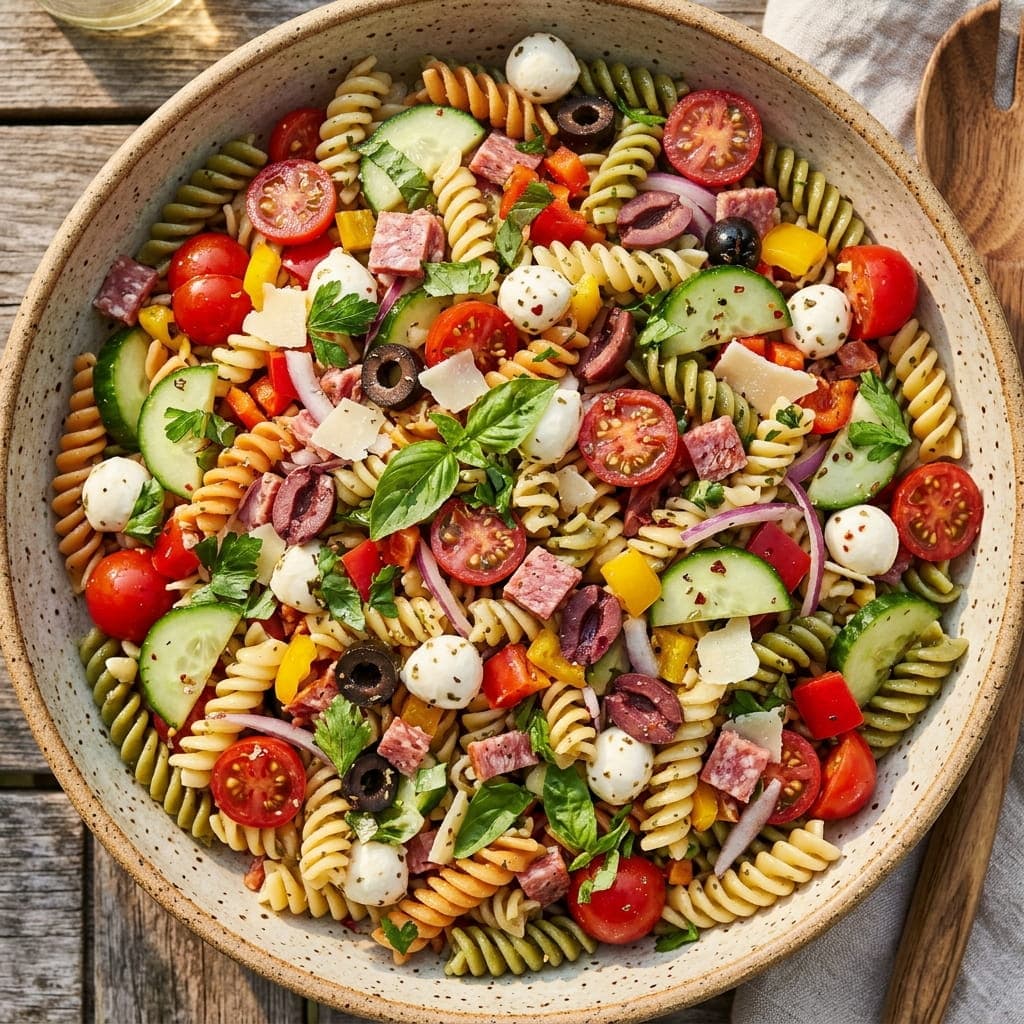 Classic Summer Italian Pasta Salad Bowl