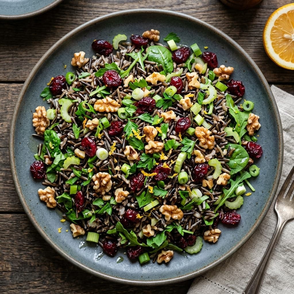 Low-Sodium Wild Rice Cranberry Walnut Salad