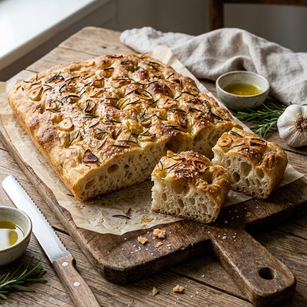 Italian Garlic Rosemary Focaccia Bread