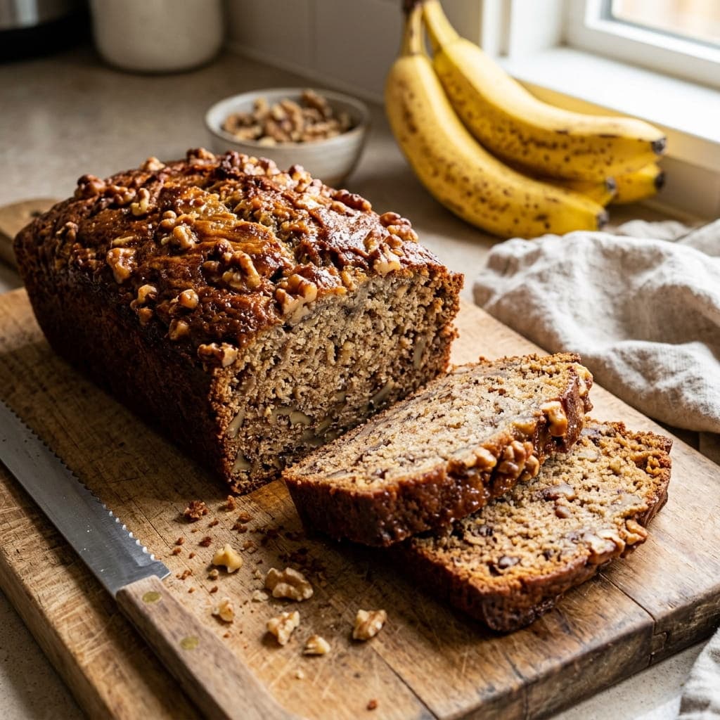 Classic American Moist Banana Nut Bread