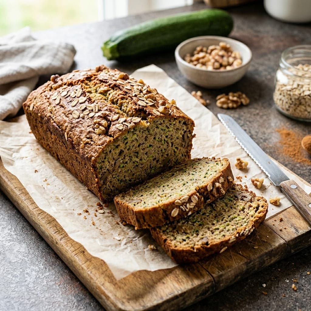 Healthy Sugar-Free Zucchini Bread Loaf