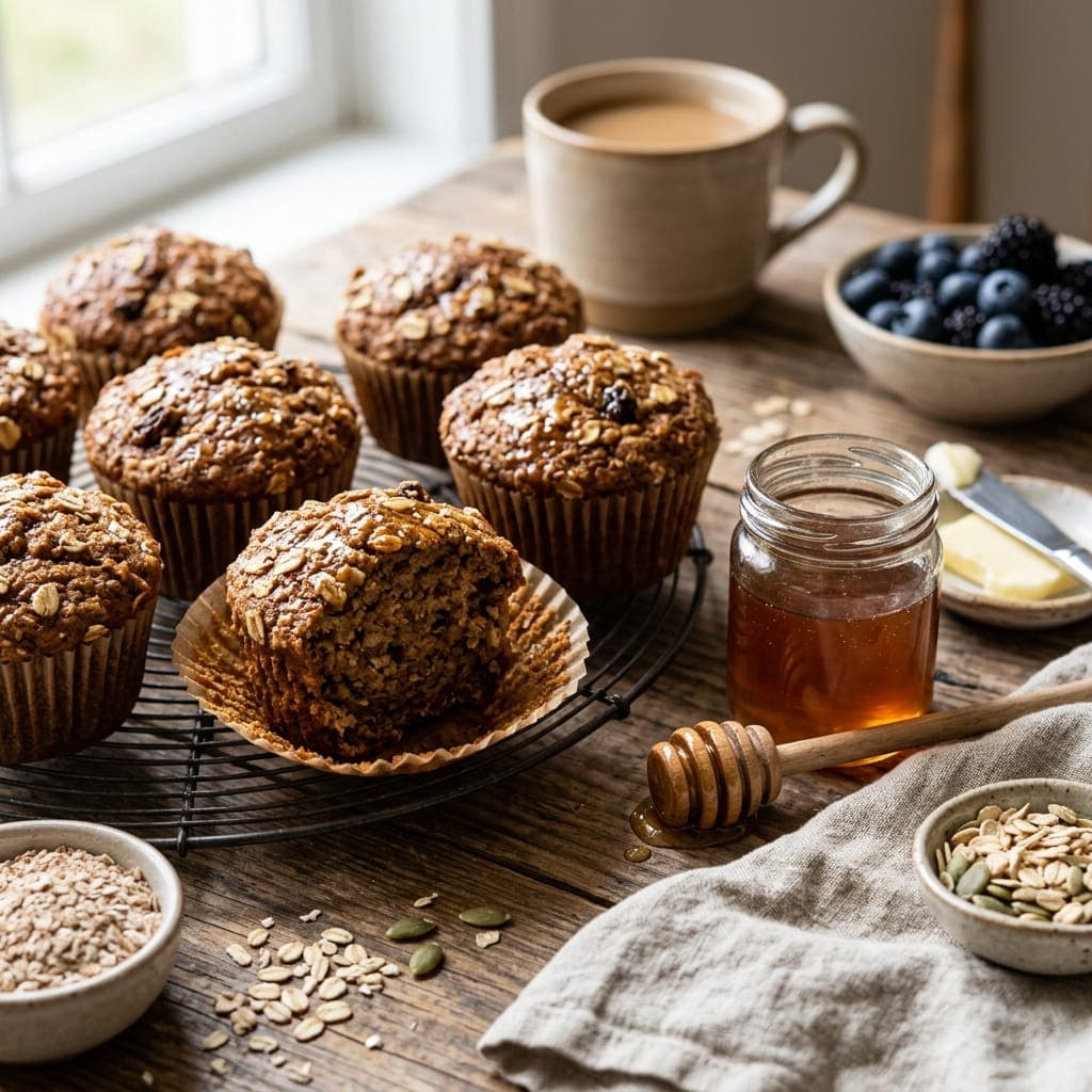 High-Fiber Bran Honey Breakfast Muffins